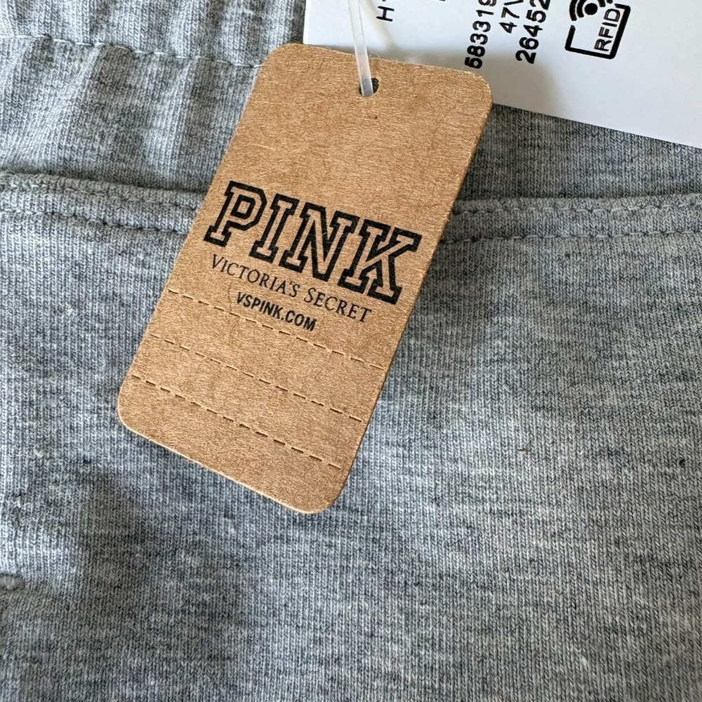 NWT Pink Victoria's Secret Womens Gray Drawstring Relaxed Fit Sweatpants‎ Size M